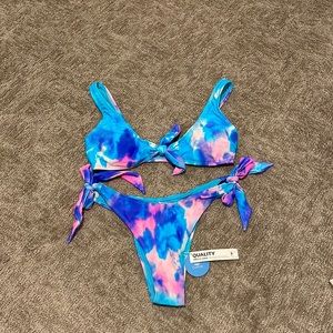 Cupshe Carmen Tie Dye Self Tie Bikini